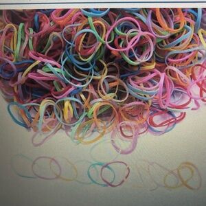 Baby soft hair ties, rubber bands, and hat/mittens set